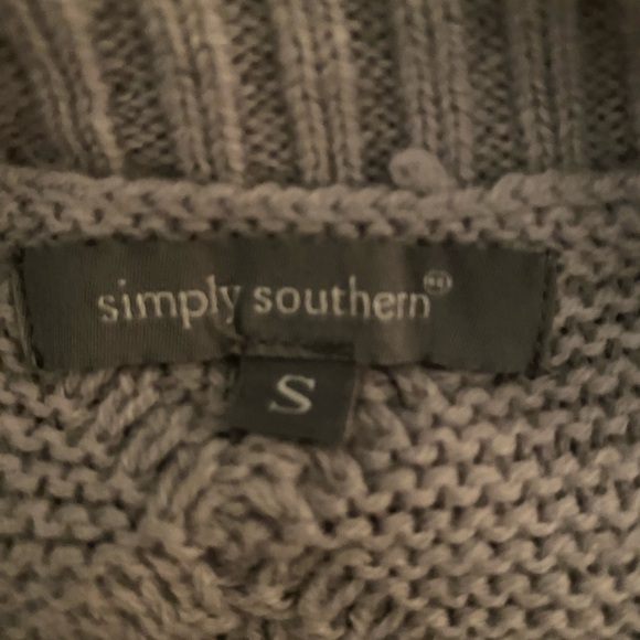 Simply Southern Light Gray Cable Knit Sweater - Picture 3 of 3